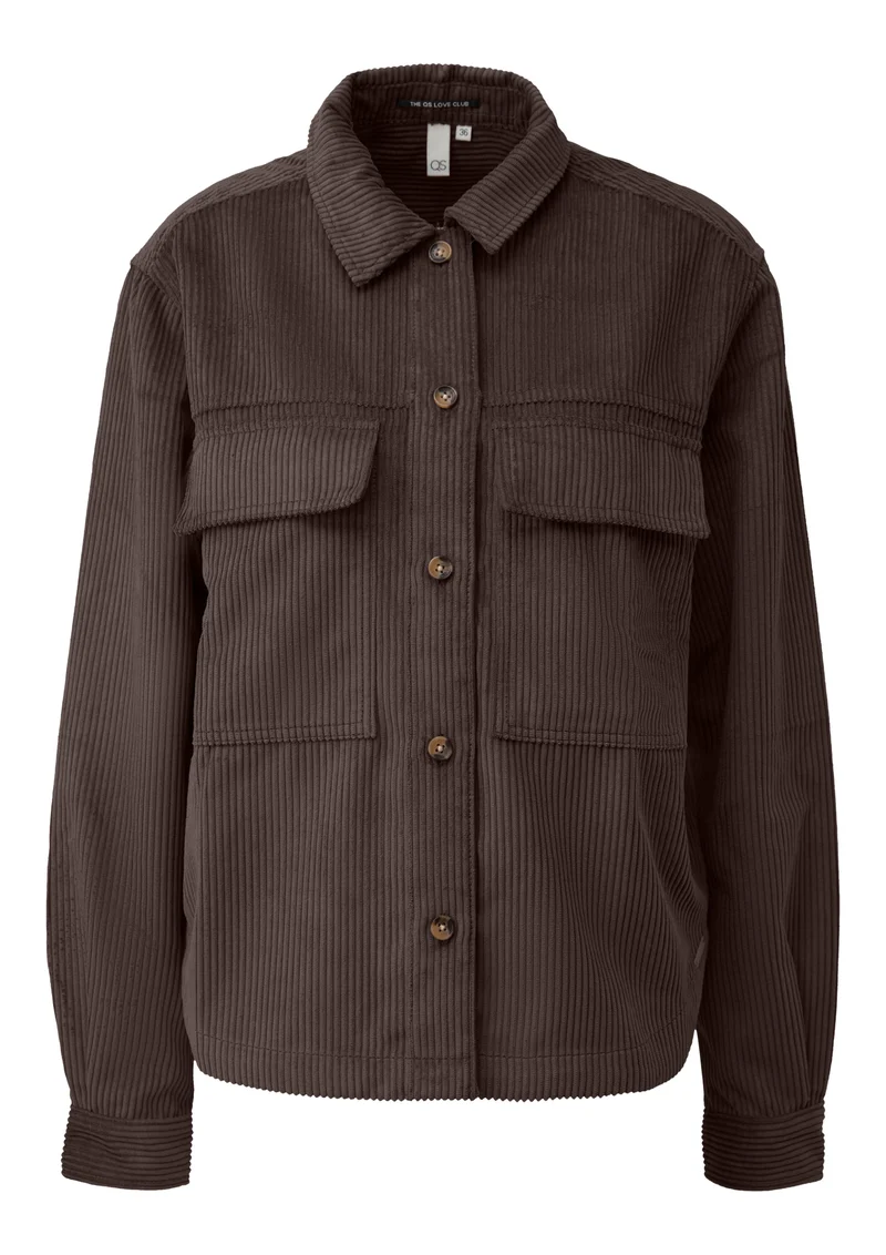 Q/S by s.Oliver Cord-Overshirt mit Pattentaschen und Loose Fit