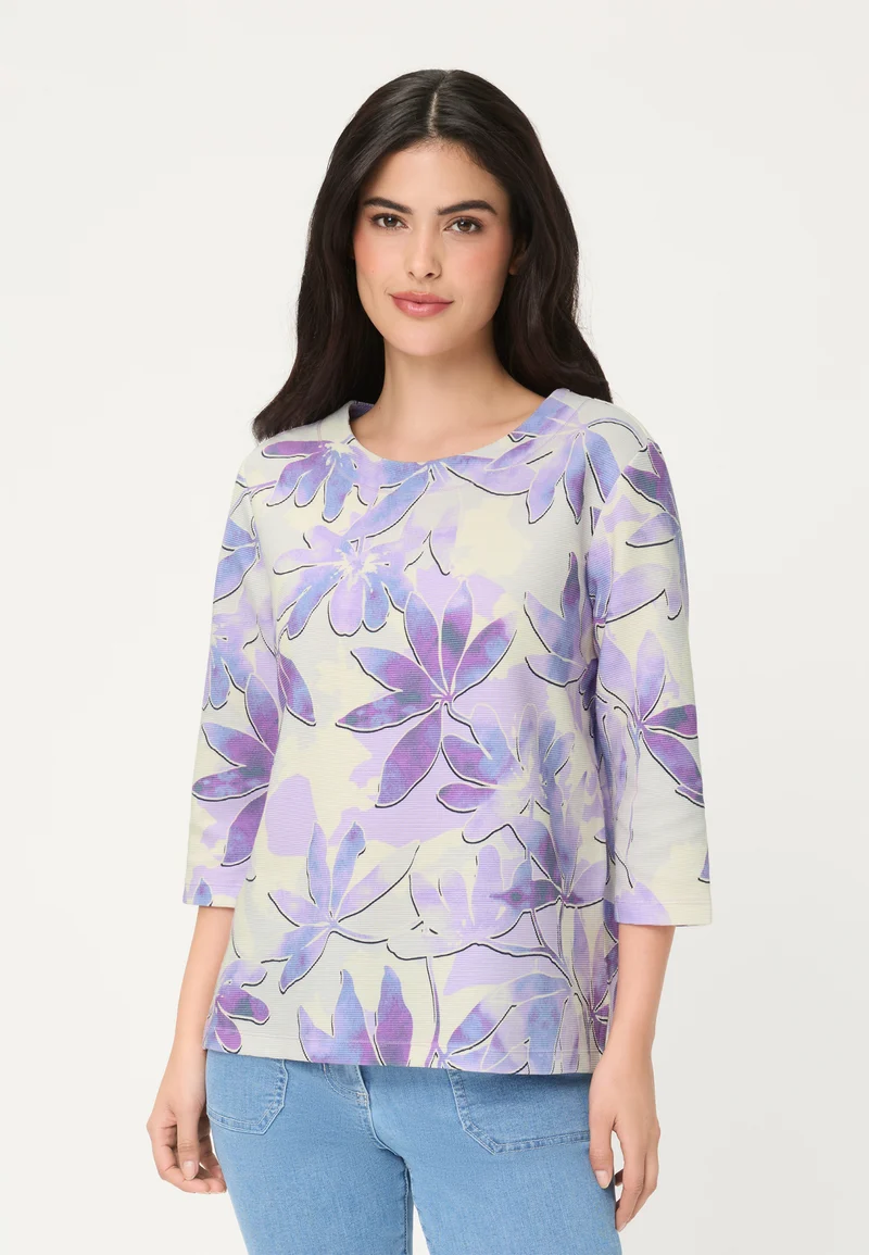Sweatshirt mit Ottoman-Struktur und Allover-Dessin