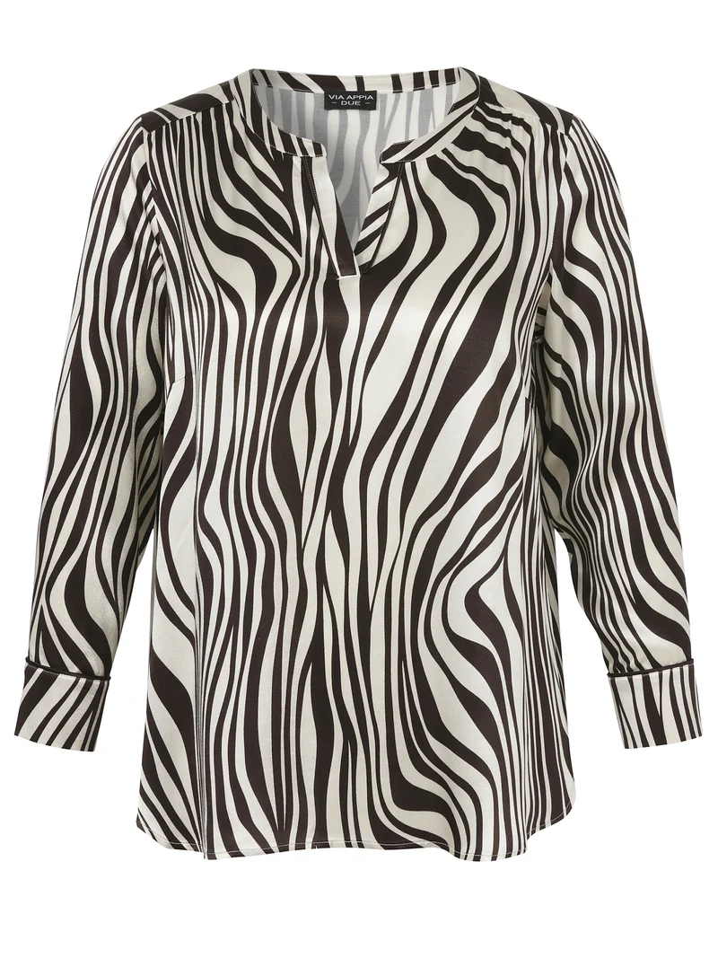 Bluse mit V-Ausschnitt und 1/1-Ärmeln