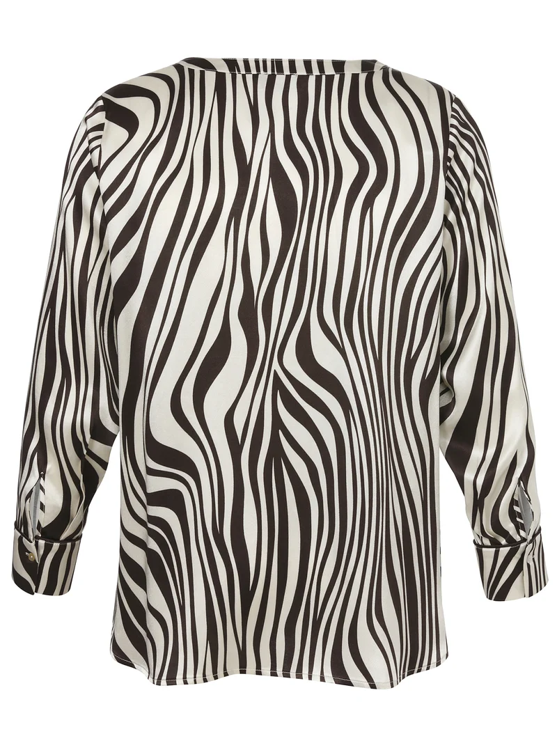 Bluse mit V-Ausschnitt und 1/1-Ärmeln