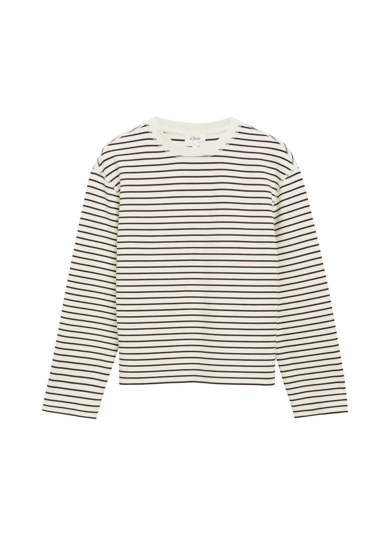 s.Oliver Sweatshirt aus Scuba-Jersey mit Ringelmuster