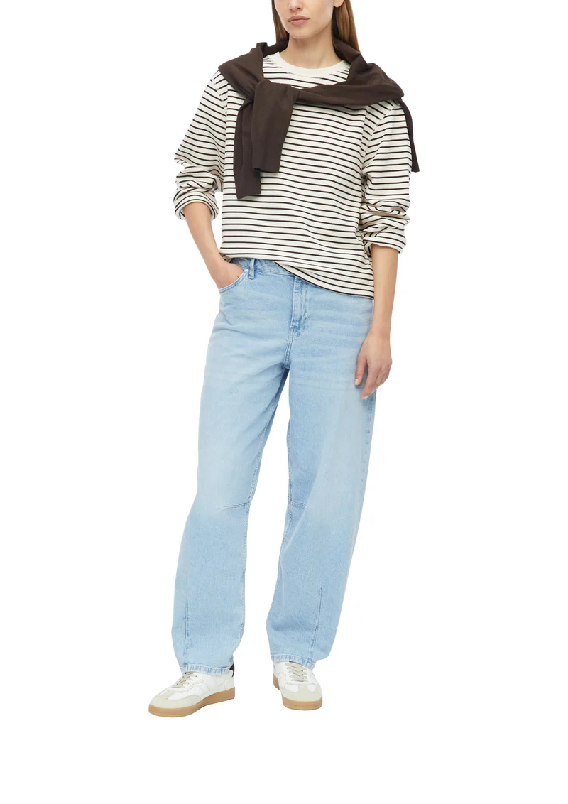 s.Oliver Sweatshirt aus Scuba-Jersey mit Ringelmuster