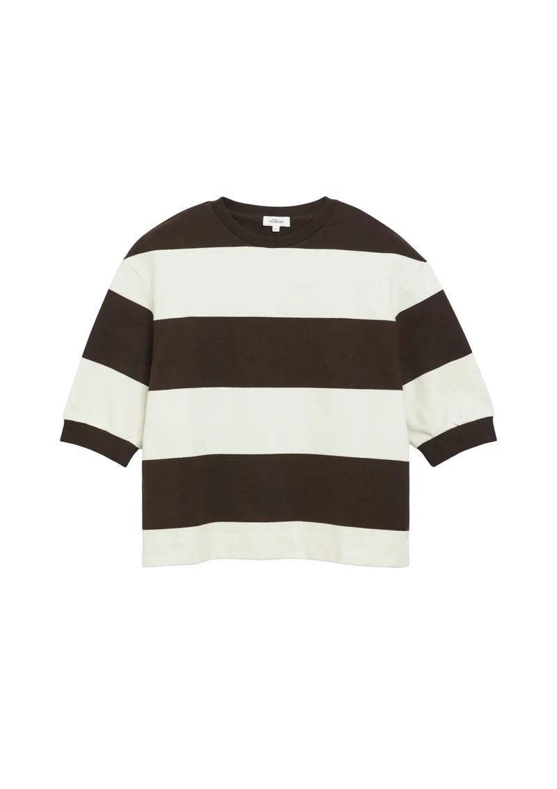 s.Oliver Gestreiftes Sweatshirt mit Rippblende