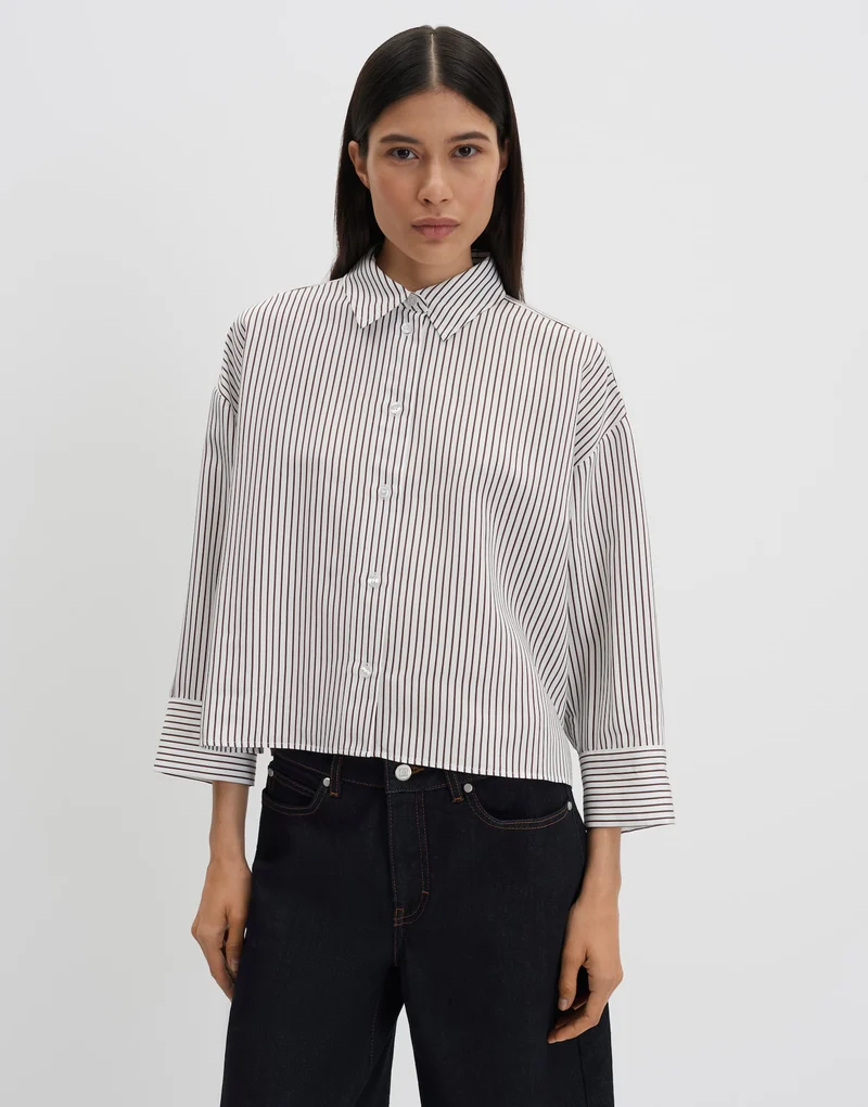 ZASKIA Boxy Streifenbluse mit 3/4-Arm