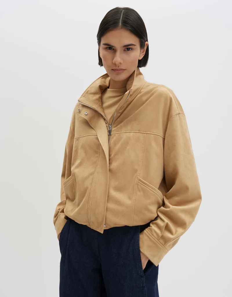 NEILA Blouson mit samtiger Velours-Optik und Ballonsaum