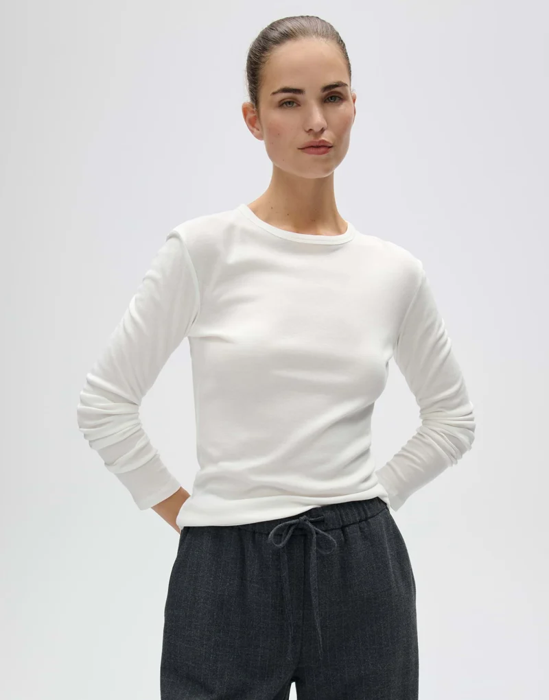 SHERRIE Basic Langarmshirt im Slim Fit
