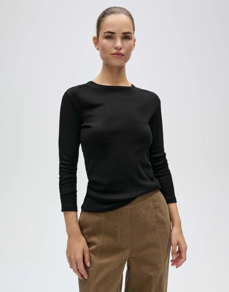 SHERRIE Basic Langarmshirt im Slim Fit
