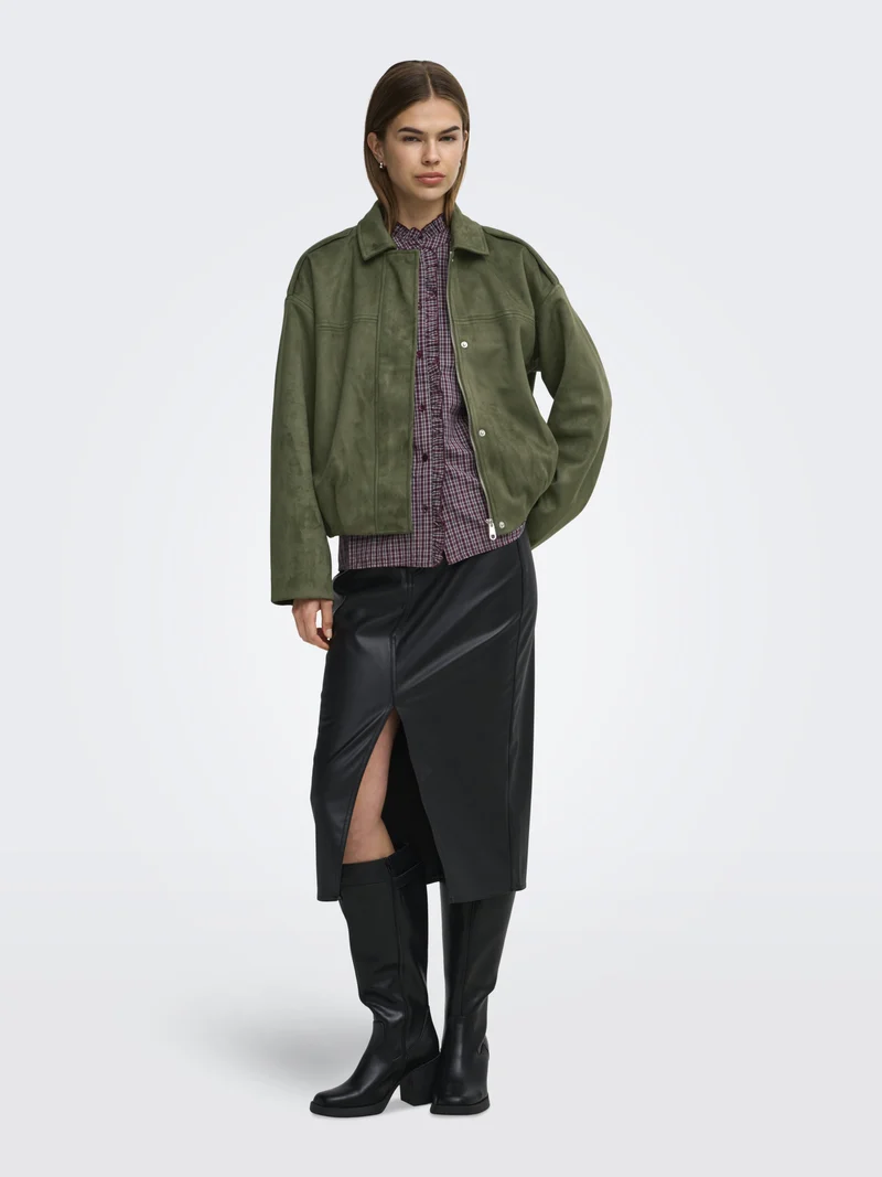 ONLAMBER Jacke in Wildleder-Optik