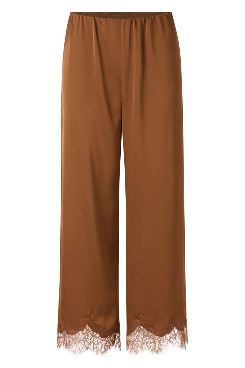 Satin-Culotte mit Spitzensaum