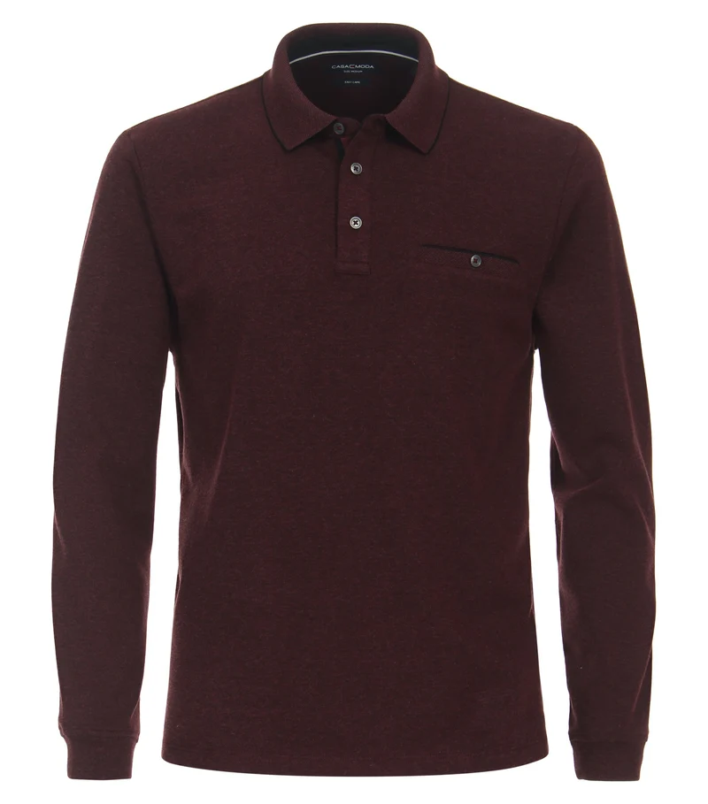 Langarm-Polo-Shirt mit Brusttasche