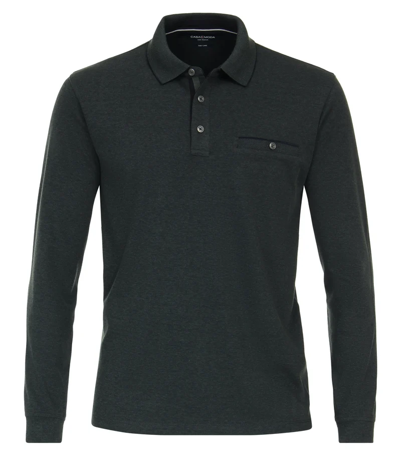 Langarm-Polo-Shirt mit Brusttasche