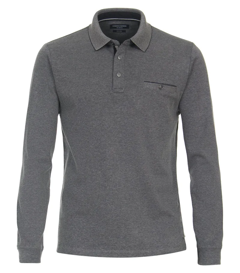 Langarm-Polo-Shirt mit Brusttasche