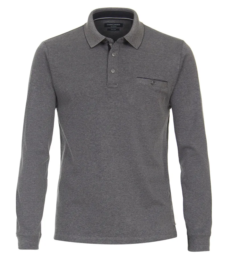 Langarm-Polo-Shirt mit Brusttasche