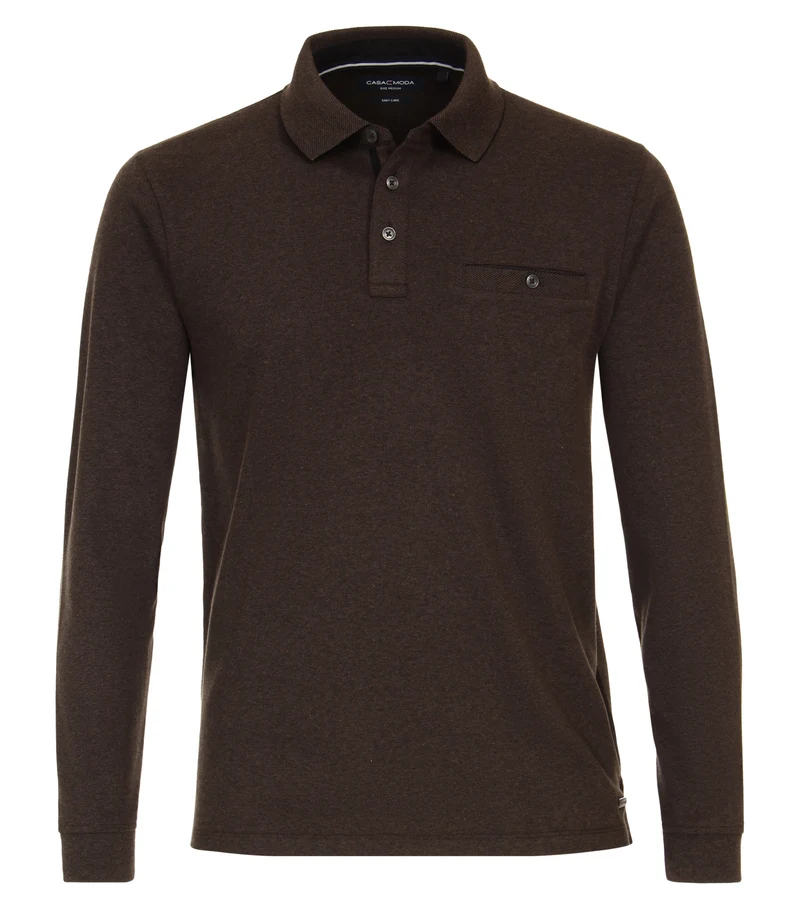 Langarm-Polo-Shirt mit Brusttasche