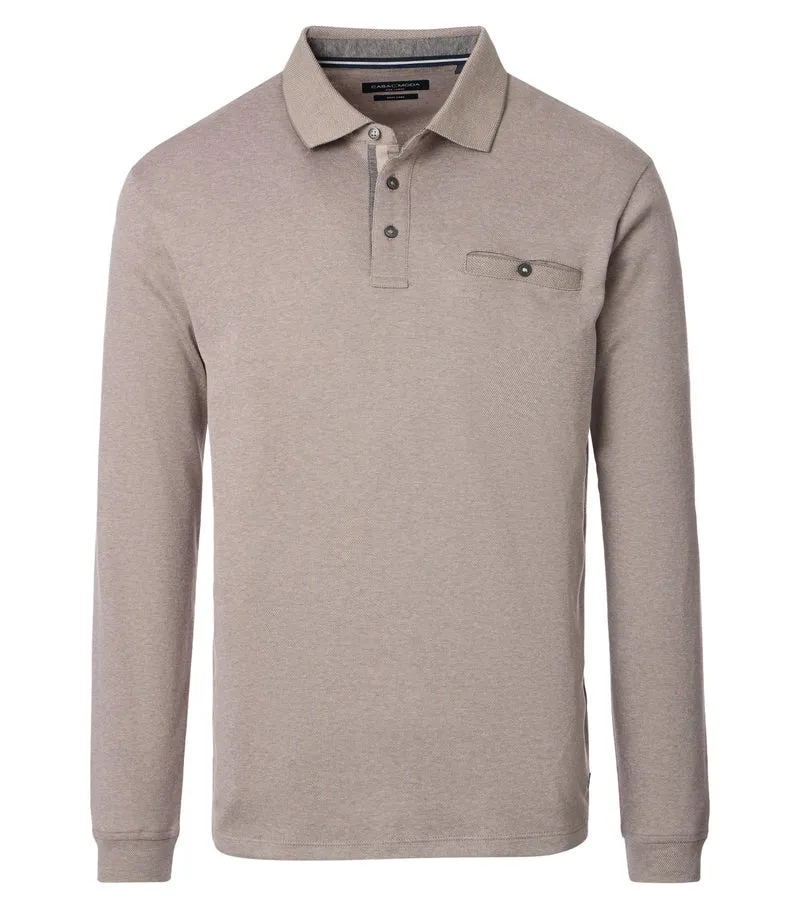 Langarm-Polo-Shirt mit Brusttasche