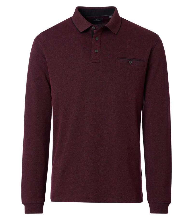 Langarm-Polo-Shirt mit Brusttasche