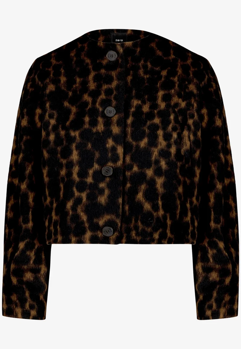 Weite Leo-Jacke mit Rundhalsausschnitt