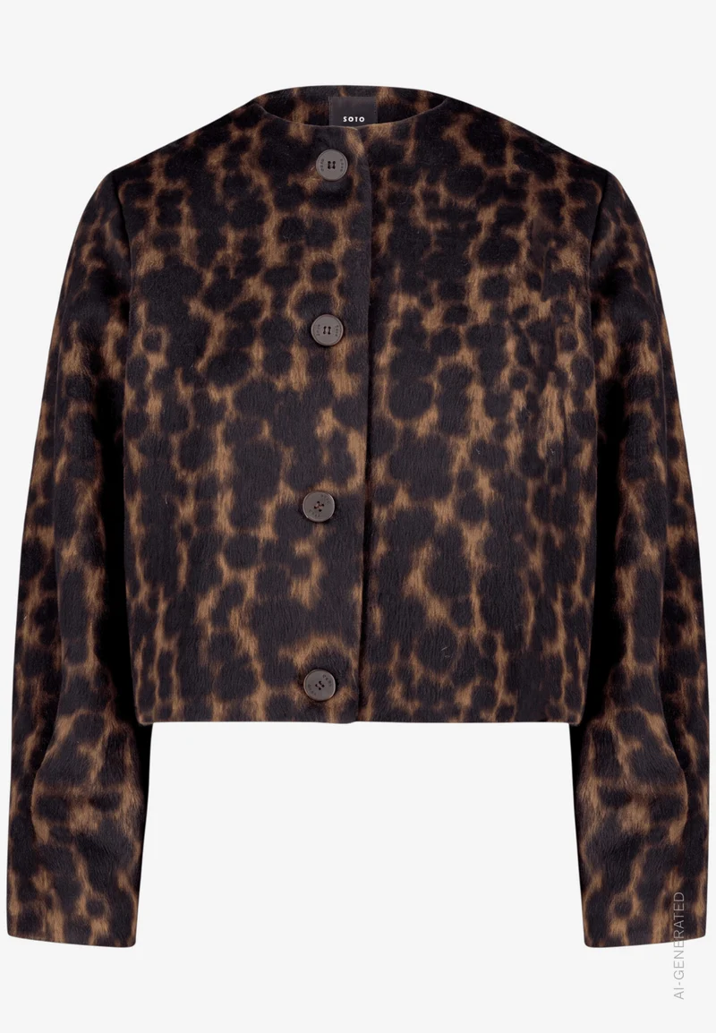 Weite Leo-Jacke mit Rundhalsausschnitt