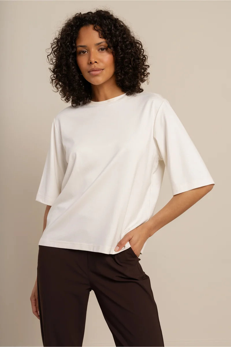 Fiore T-Shirt mit Rundhalsausschnitt und 3/4-Ärmeln