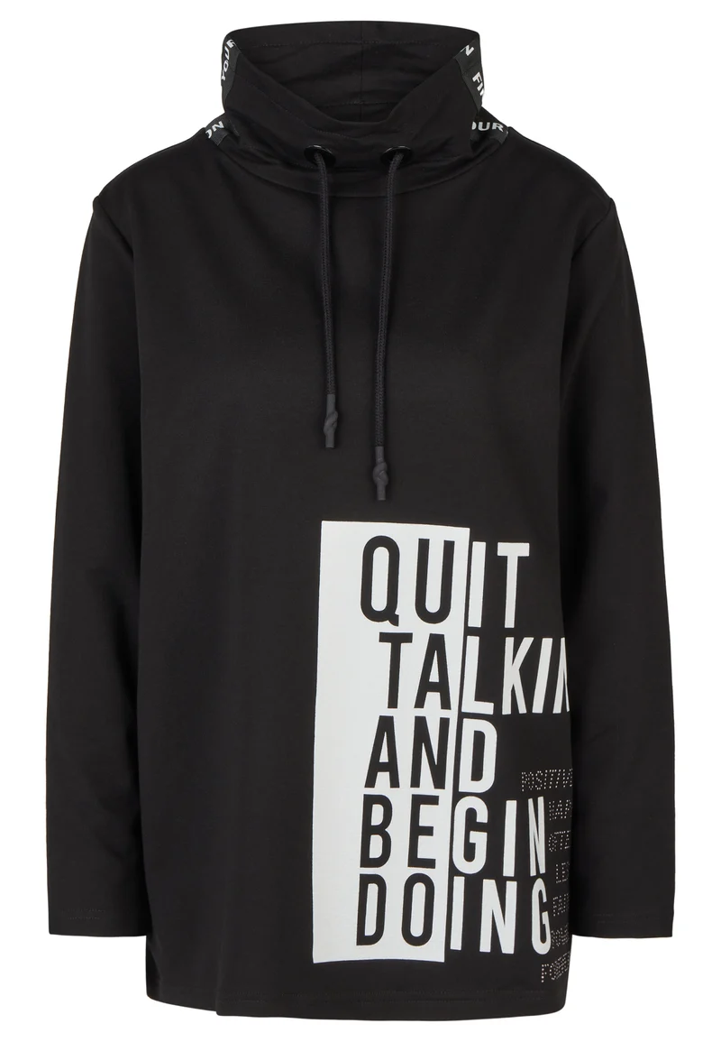 Sweatshirt mit Print und Stehkragen