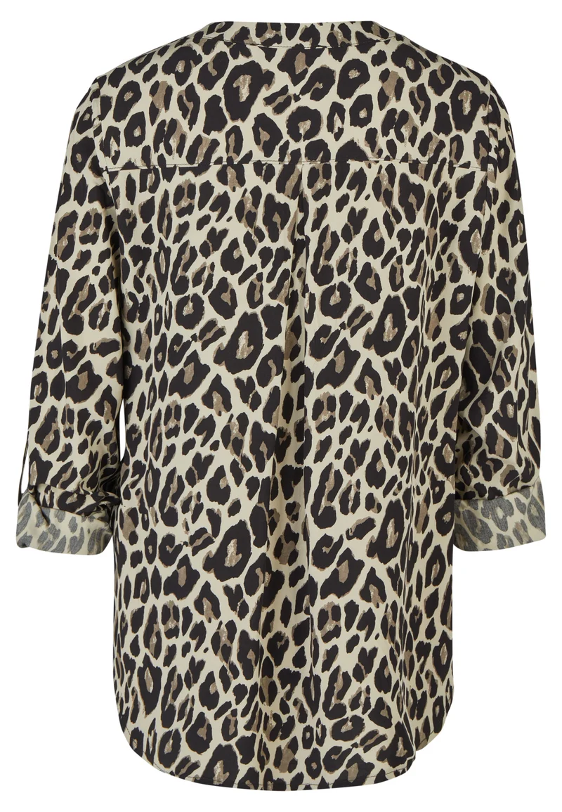 Bluse mit tonigem Leo-Print und A-Linie