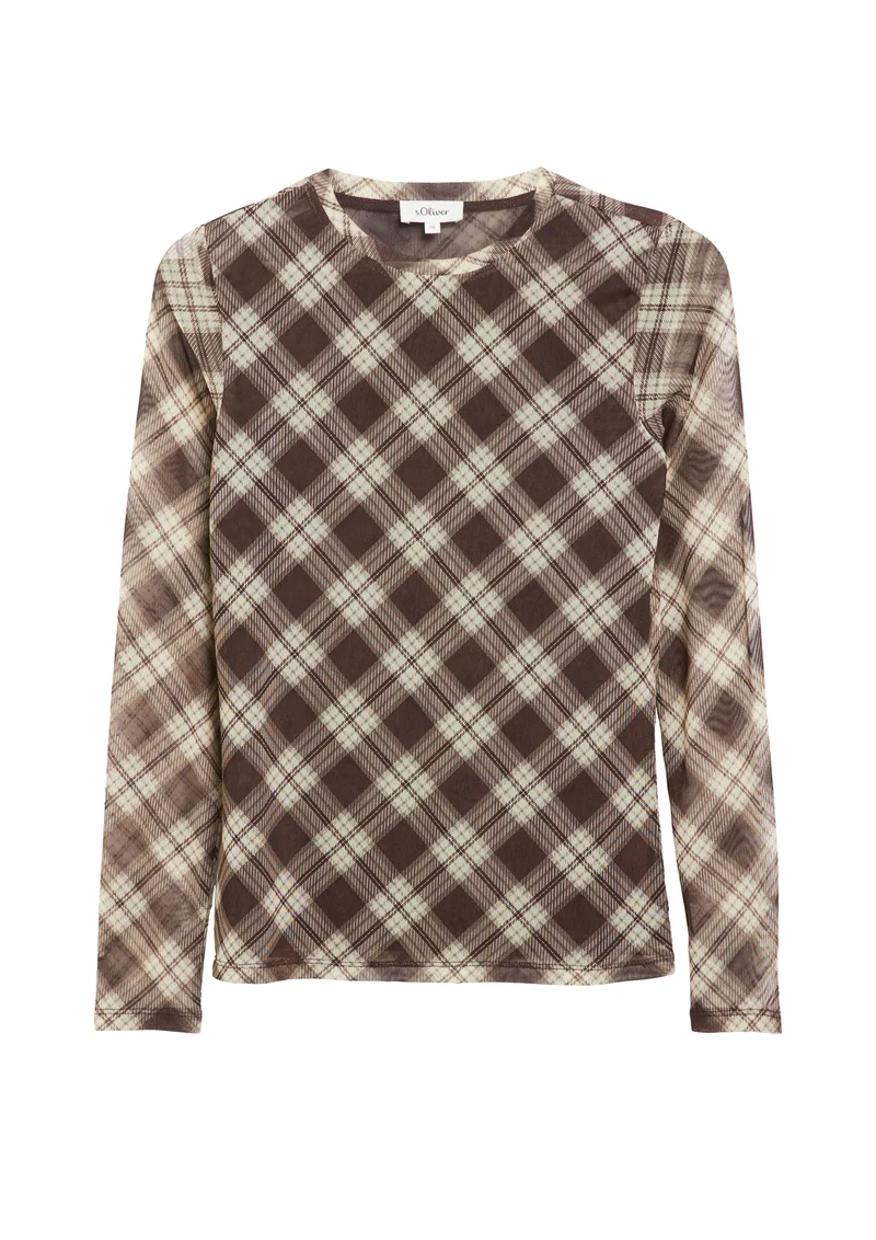 s.Oliver Mesh Shirt mit Karomuster