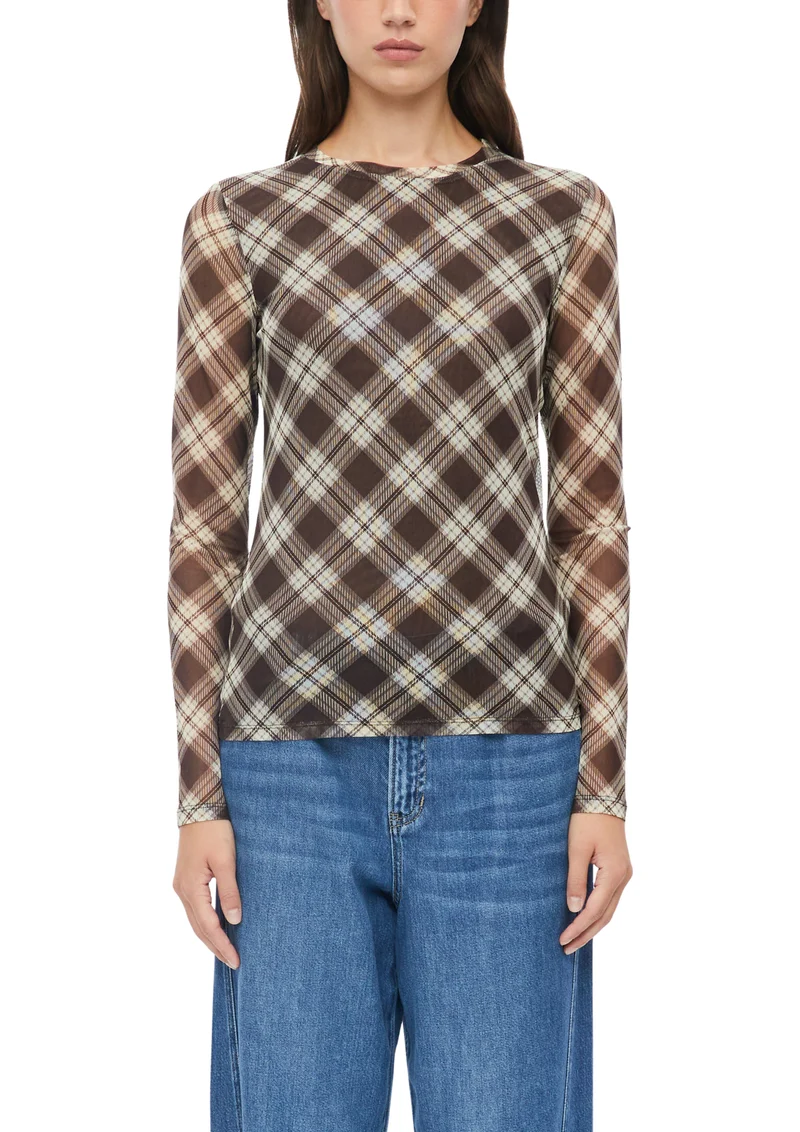 s.Oliver Mesh Shirt mit Karomuster