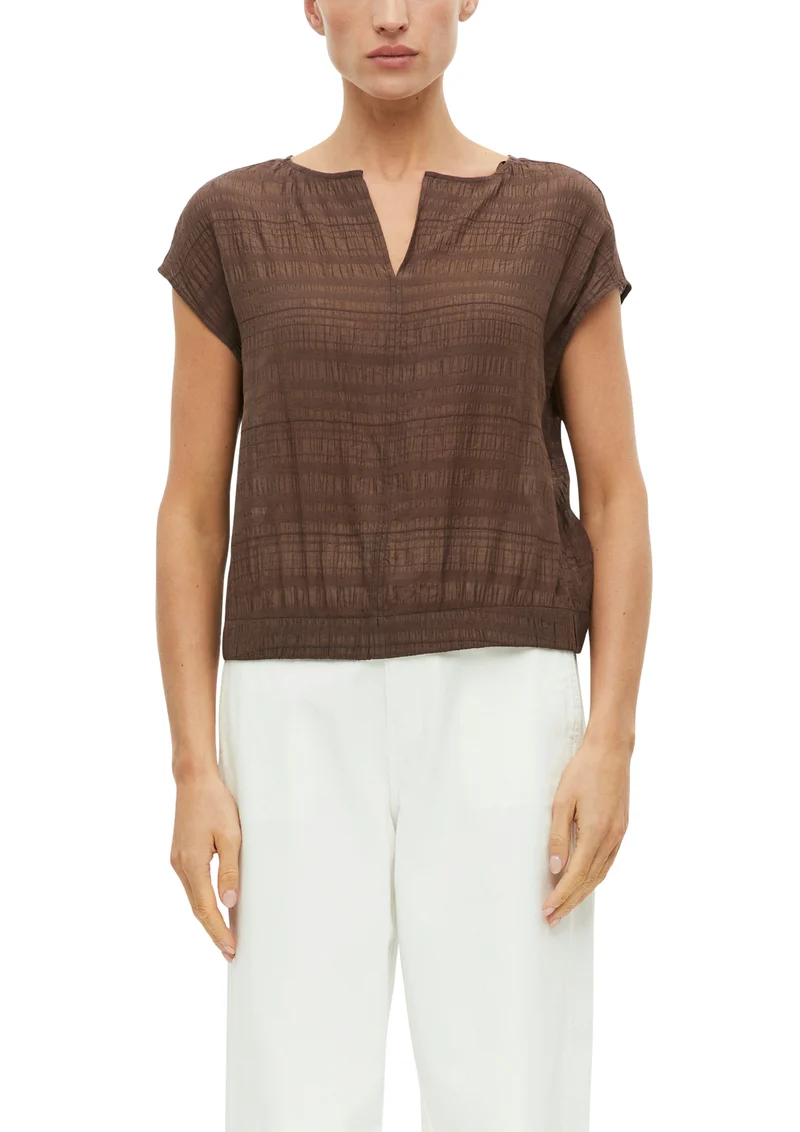 Ärmellose Bluse in Crinkle-Optik