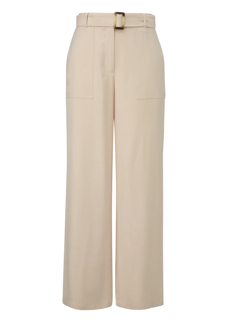 Wide-Leg-Hose mit hohem Bund und Textilgürtel