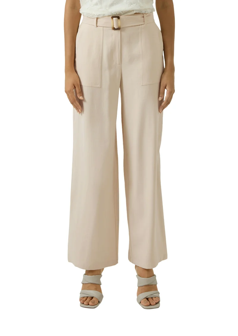 Wide-Leg-Hose mit hohem Bund und Textilgürtel