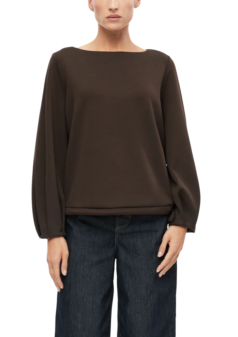 Scuba-Sweatshirt mit U-Boot-Ausschnitt in Relaxed Fit