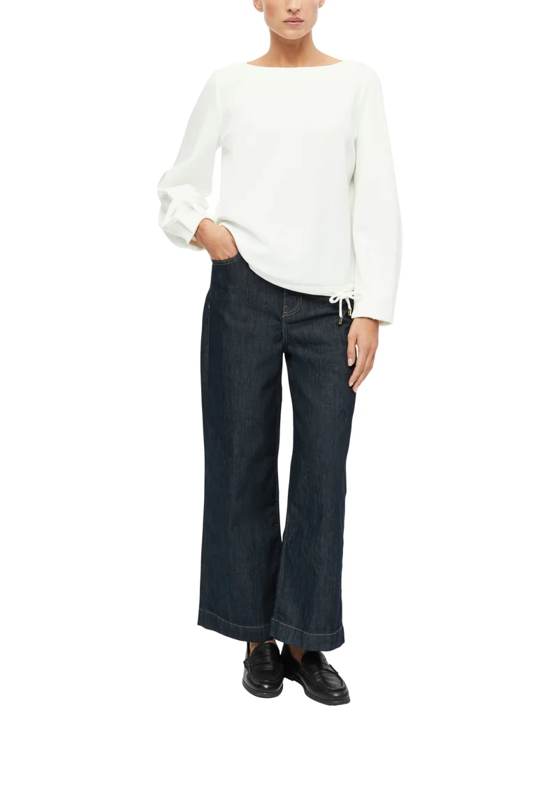 Scuba-Sweatshirt mit U-Boot-Ausschnitt in Relaxed Fit