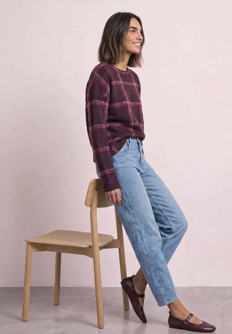 Langarmshirt mit Karomuster
