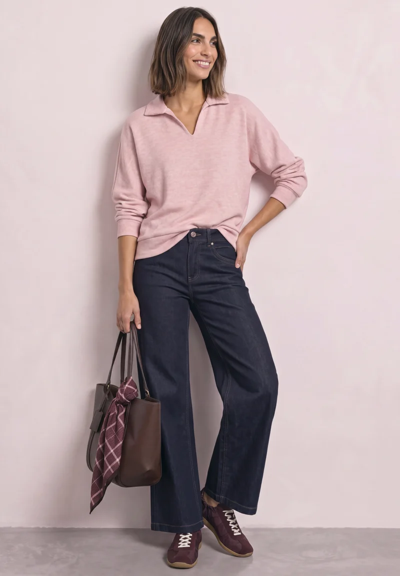 Poloshirt mit Melange-Optik