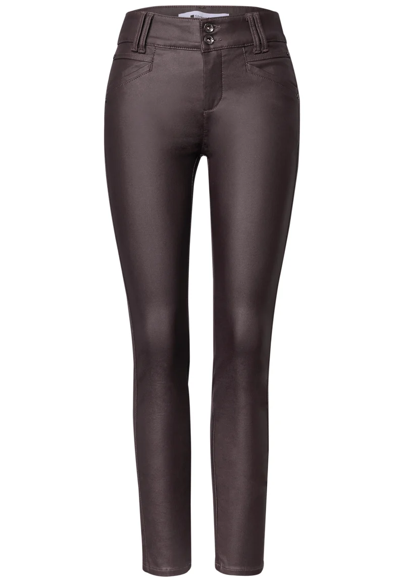 YORK Slim Leg Hose in Leder-Optik