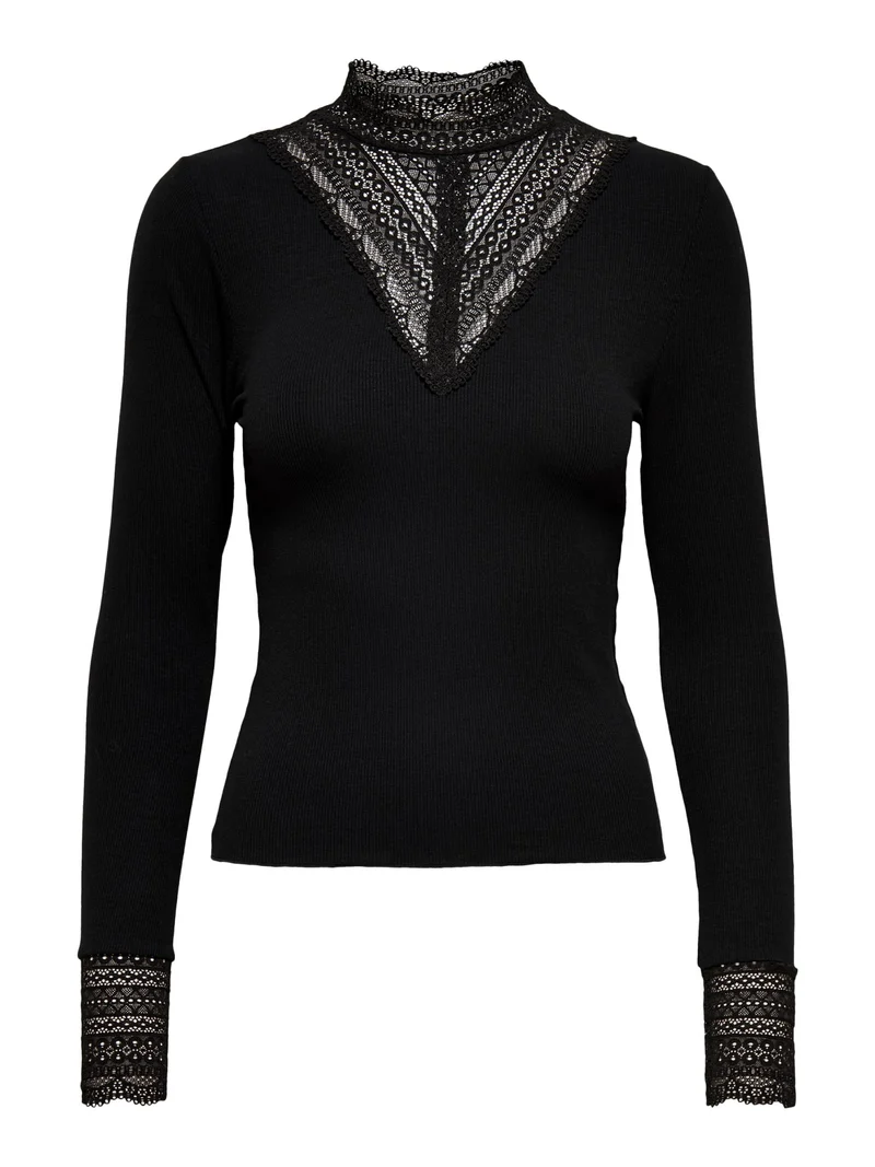 ONLTILDE High Neck Shirt mit Spitze