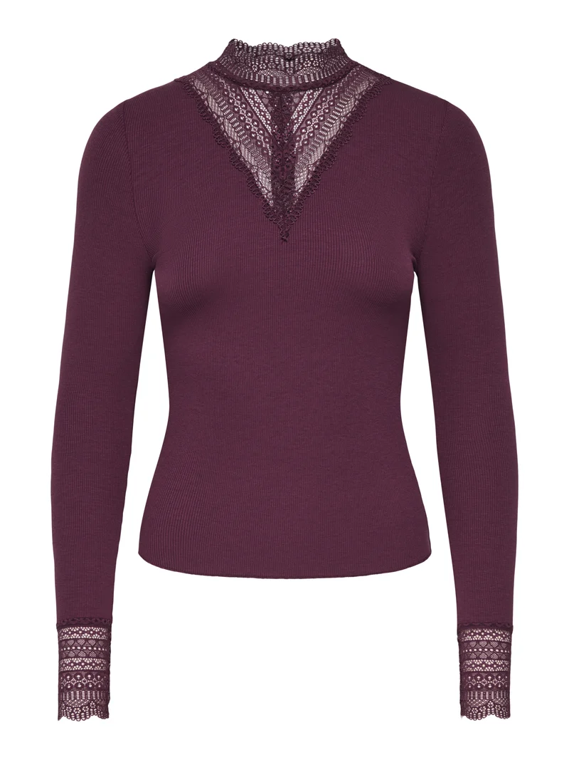 ONLTILDE High Neck Shirt mit Spitze