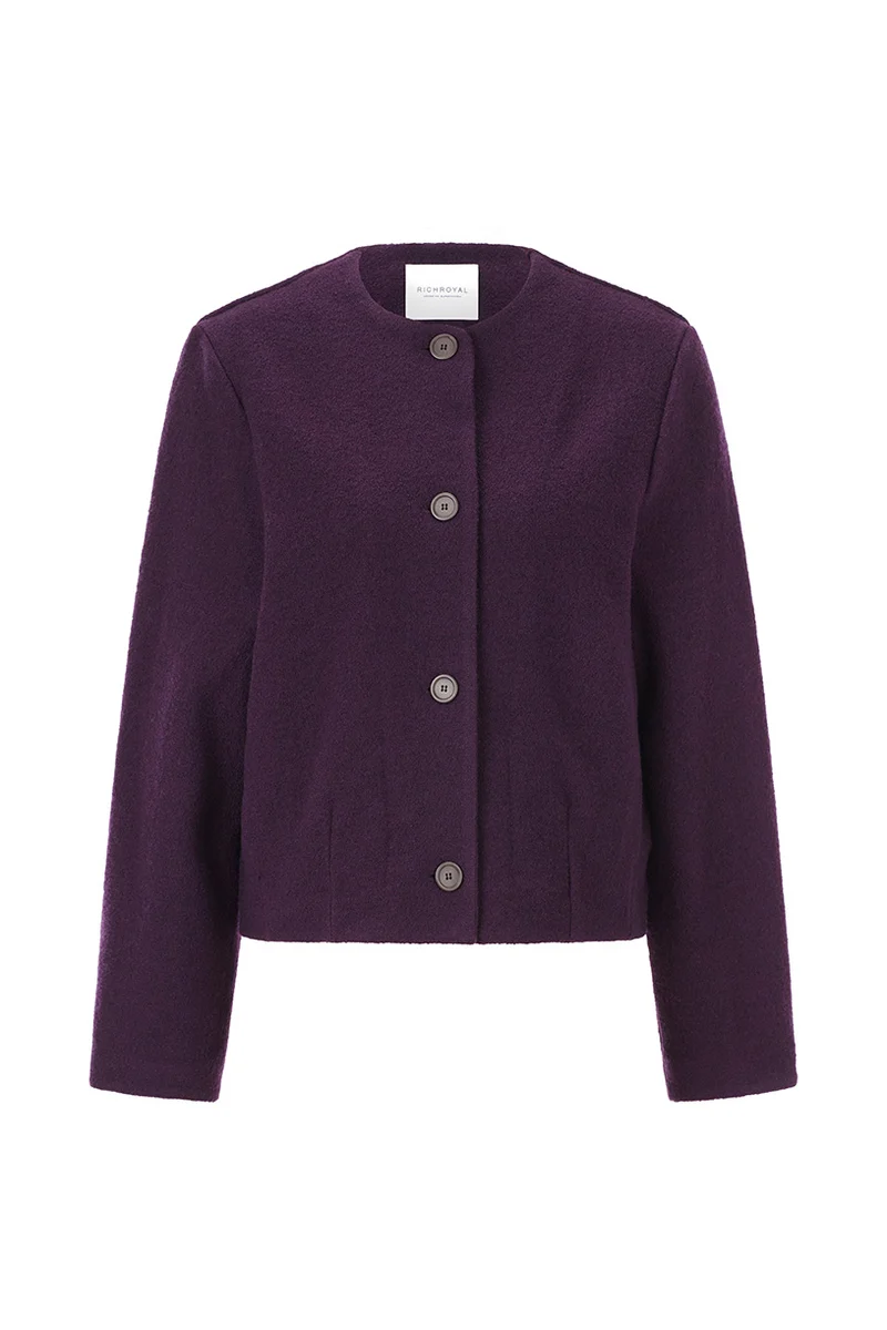 Wolljacke in Tweed-Optik mit Boxy Shape