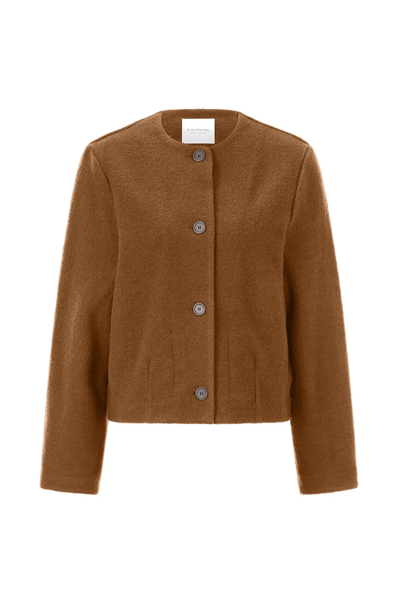 Wolljacke in Tweed-Optik mit Boxy Shape
