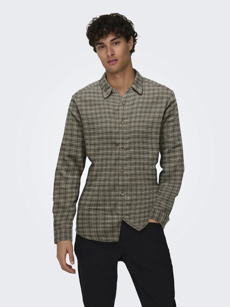 ONSGUDMUND Slim Fit Karohemd aus Baumwolle