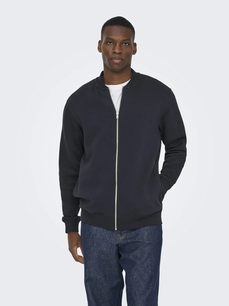 ONSCERES Zip-Sweatshirt im Bomber-Stil