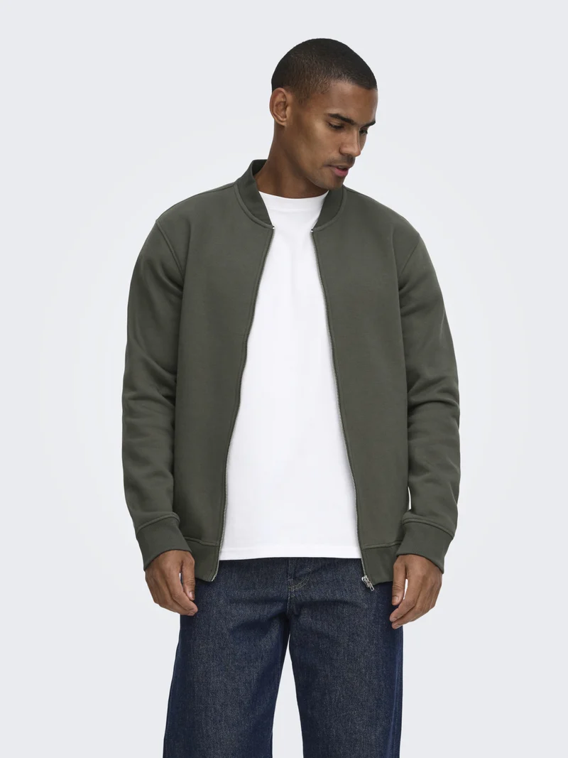 ONSCERES Zip-Sweatshirt im Bomber-Stil