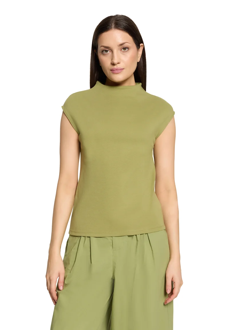 Basic Shirt mit Stehkragen