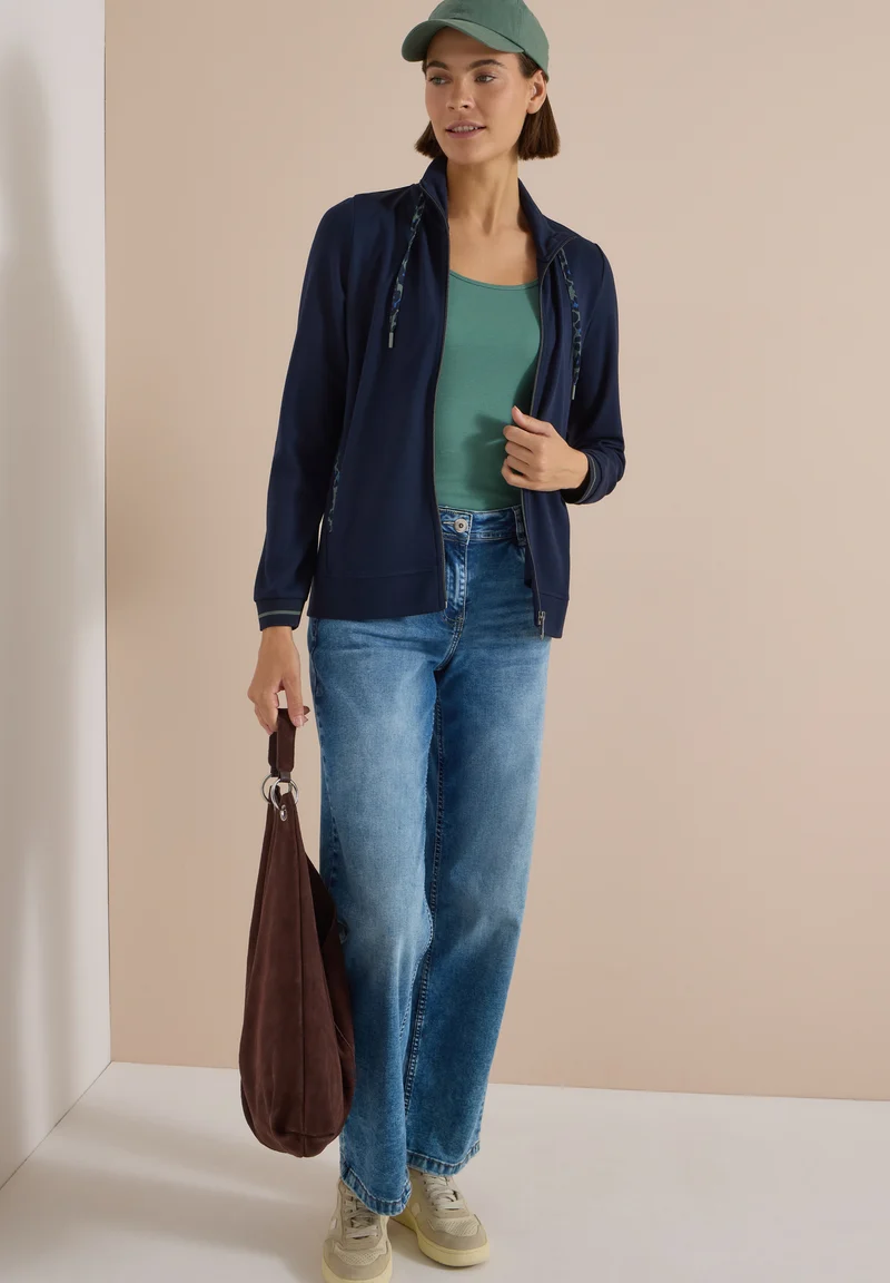 Jerseyjacke mit Stehkragen und Tunnelzug