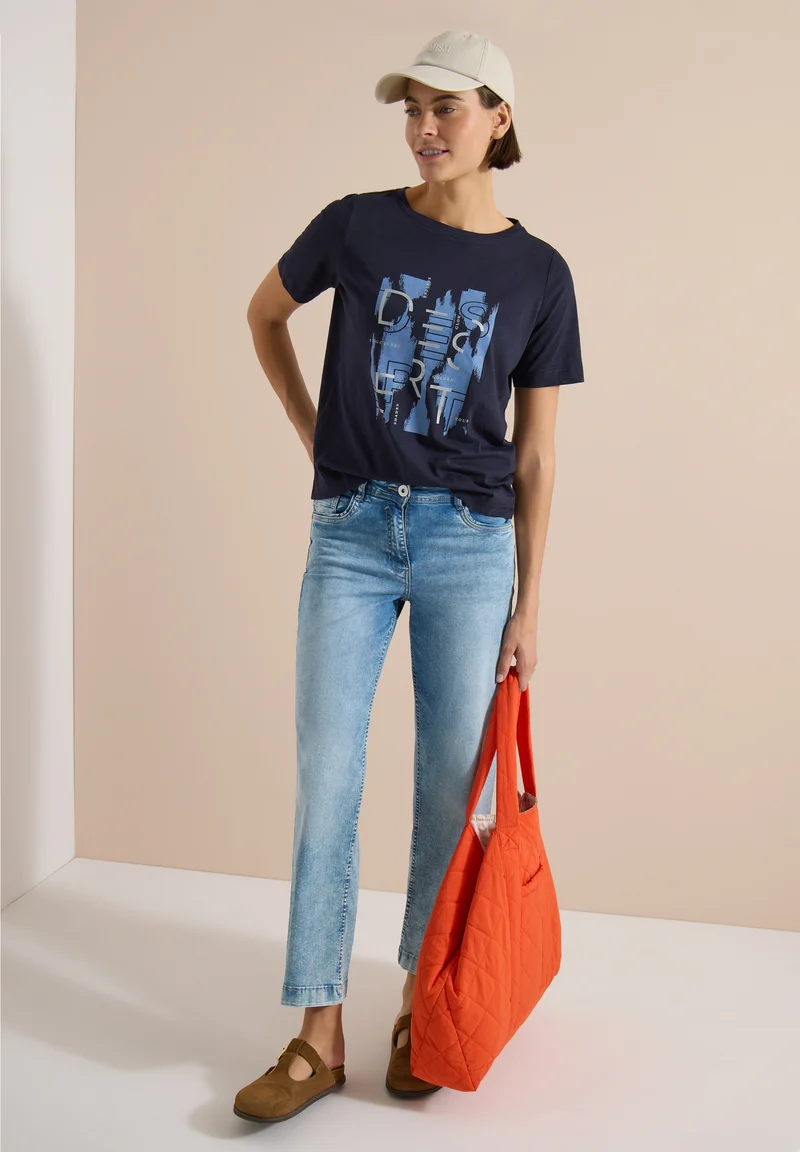 T-Shirt mit Rundhals und Frontprint