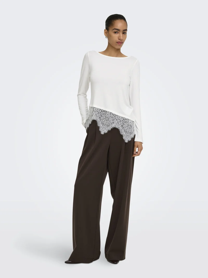 ONLLAILA Langarmshirt mit Spitzenmix