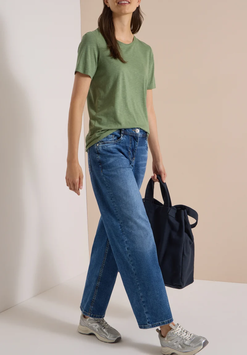 NEELE Wide Leg Jeans mit Leo-Detail