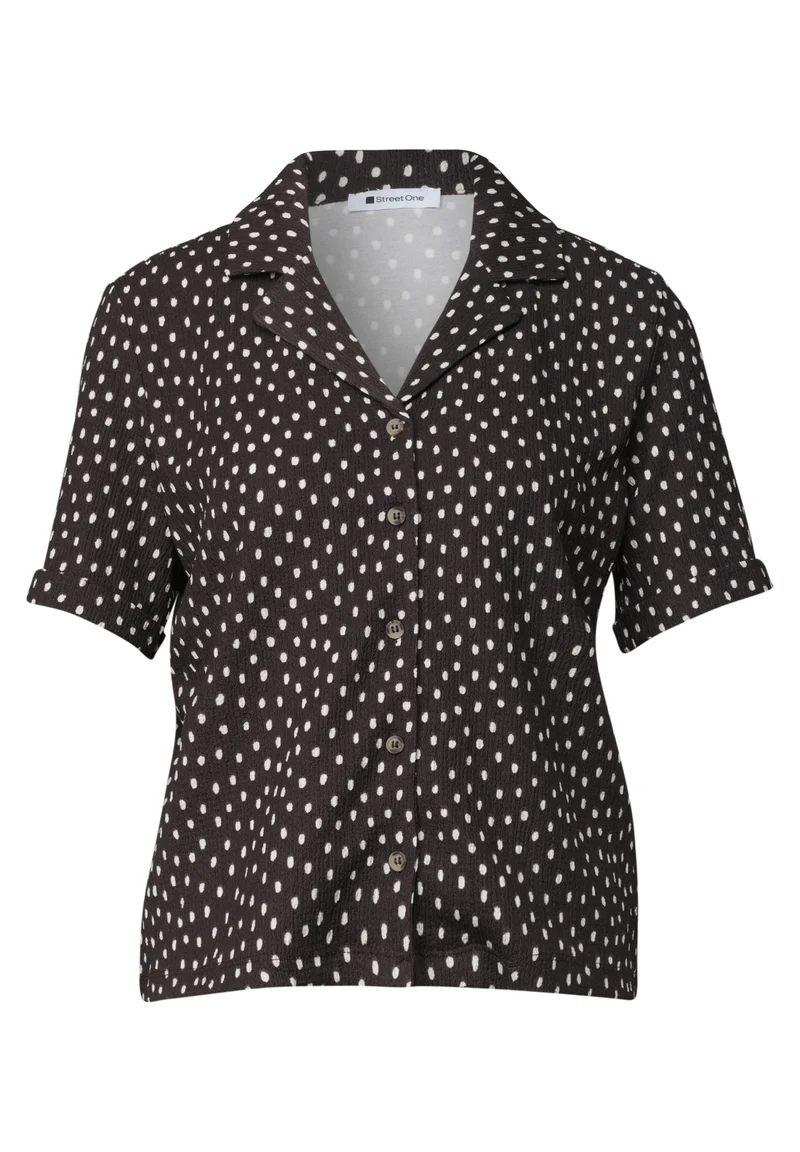 Shirt mit Strukturmix und Knopfleiste