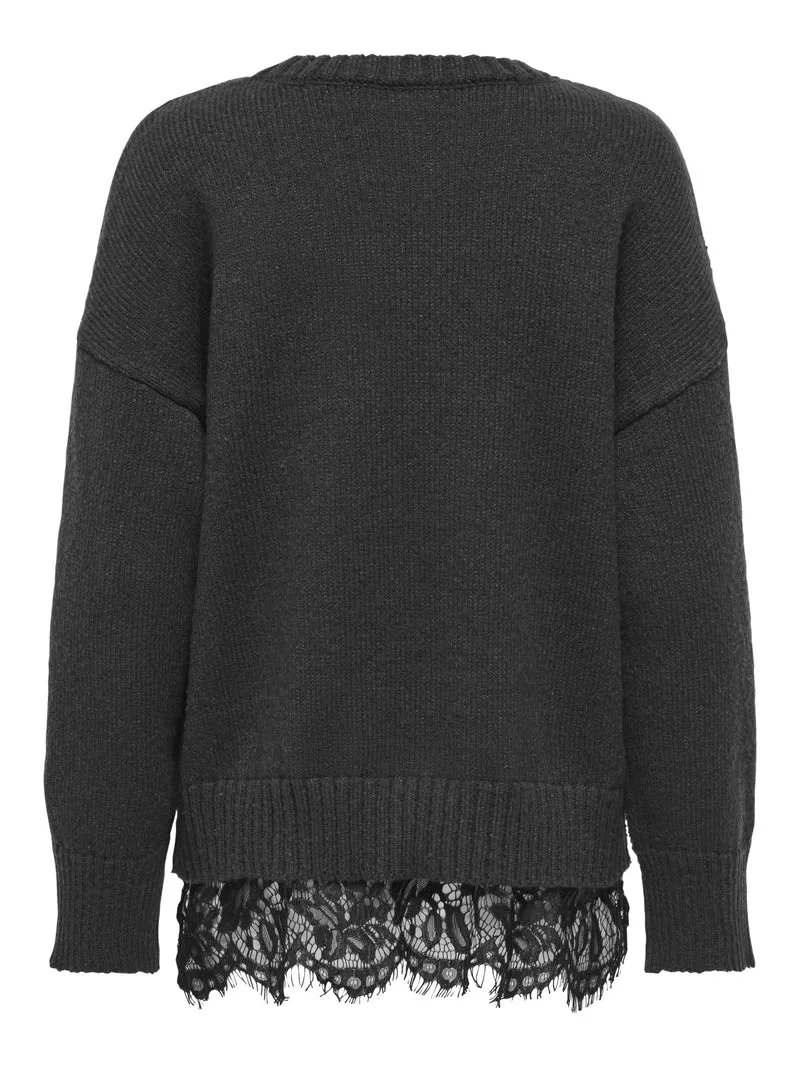 ONLEVIE Strickpullover mit Spitzendetail