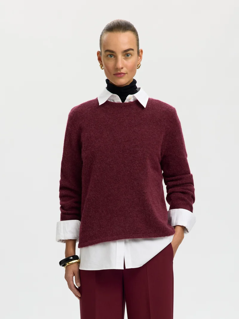 SLWLULU NEW LS KNIT O-NECK NOOS Wollmix-Pullover mit Rundhalsausschnitt